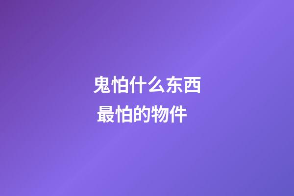 鬼怕什么东西 最怕的物件